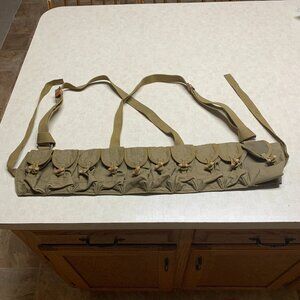 Chinese Army Military 7.62 Ammo Shoulder Strap Chest Belt 10 Pouches
